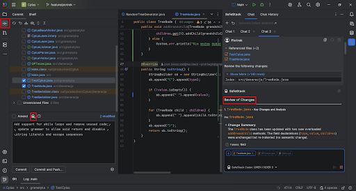Analiza wprowadzonych zmian i jakości kodu