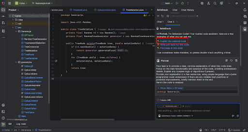 Wyjaśnianie działania kodu i wizualizacji powiązań